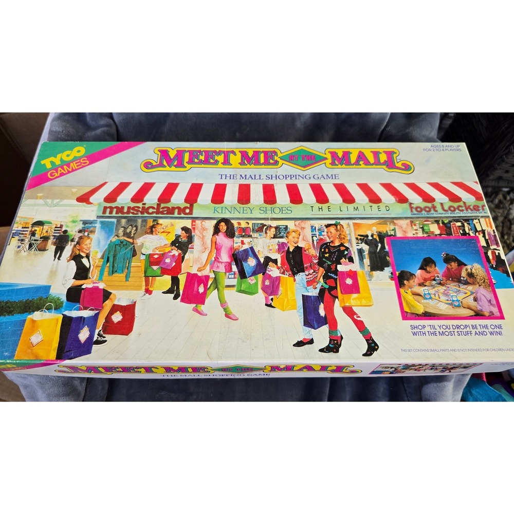 Vintage 1990 Tyco Meet Me at the Mall Board Game 90s Shopping Nostalgia Complete